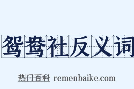 鸳鸯社反义词是什么意思的图片